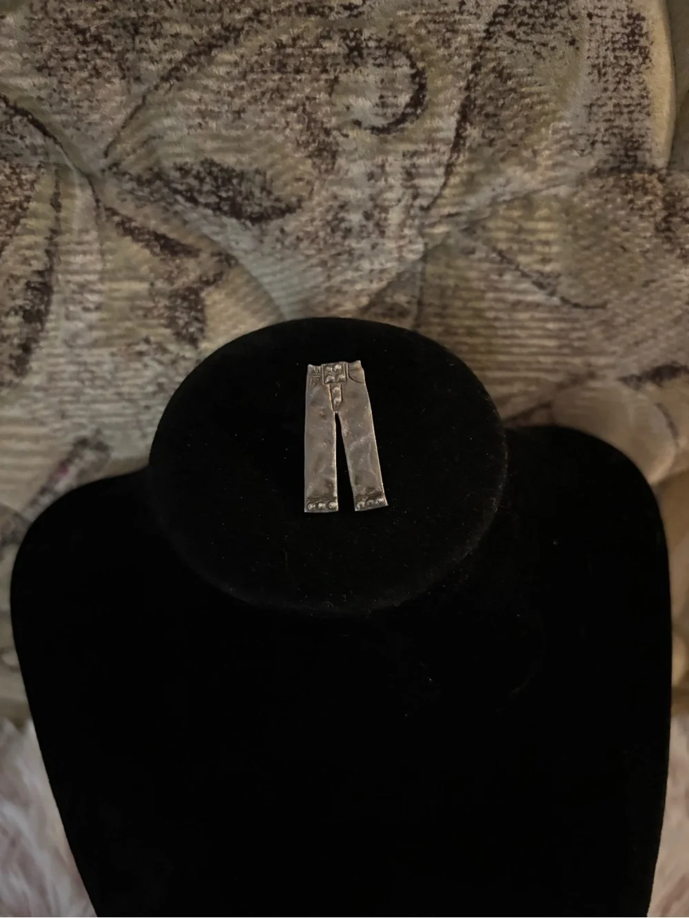 925 Sterling Silver Vintage Artisan-Made Pants Brooch